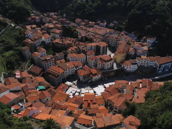 Vzdušný Výhled Cudillero Krásnou Pobřežní Vesnici Asturii Galicie Španělsko — Stock fotografie