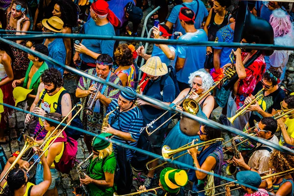 Rio Janeiro Brazil Jan 2016 Fantastiskt Roligt Färgstark Karnevalsfest Gatorna — Stockfoto