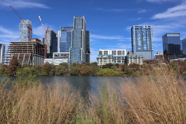 Une Belle Vue Sur Fleuve Colorado Jusqu Horizon Centre Ville — Photo