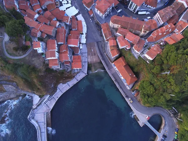 Aerial View Cudillero Beautiful Coastal Village Asturias Galicia Spain — Stock Photo, Image