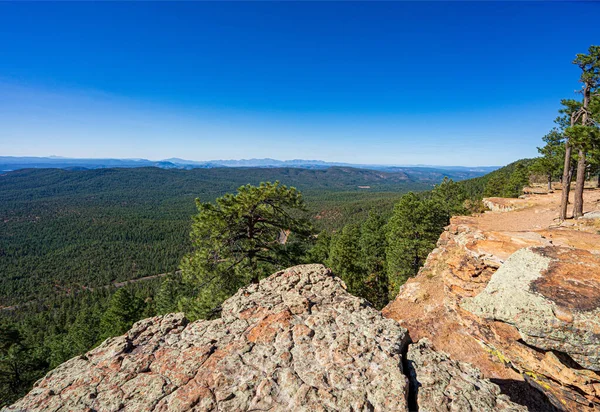 Une Vue Depuis Bord Mogollon Vers Bas Sur Forêt Nationale — Photo