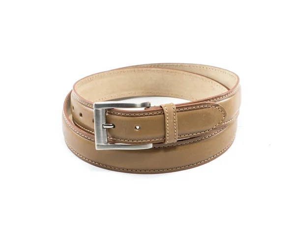 Ceinture Cuir Pour Homme Isolée Sur Fond Blanc — Photo