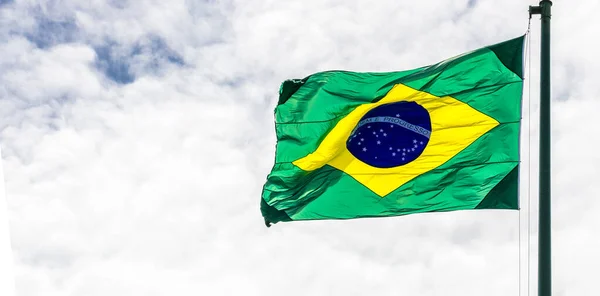 Primer Plano Bandera Brasil — Foto de Stock