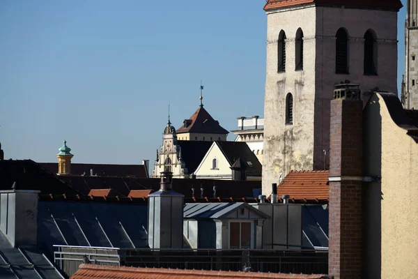 Ein Schöner Blick Auf Die Kirchtürme Und Kirchen Der Regensburger — Stockfoto