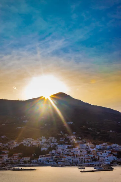 Восход Солнца Курорте Баци Греческом Острове Андрос — стоковое фото