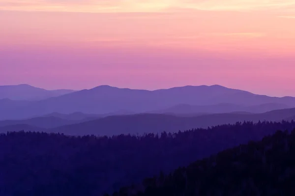 Tiro Majestoso Impressionante Gama Montanhas Camadas Great Smoky Mountains National — Fotografia de Stock