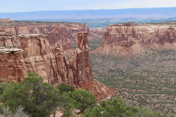 Ландшафт Краєвидом Червоні Скелі Національному Пам Ятнику Колорадо — стокове фото