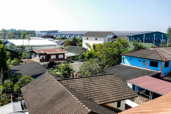 Traditionelle Altbauten Mit Ziegeldächern Südostasien — Stockfoto