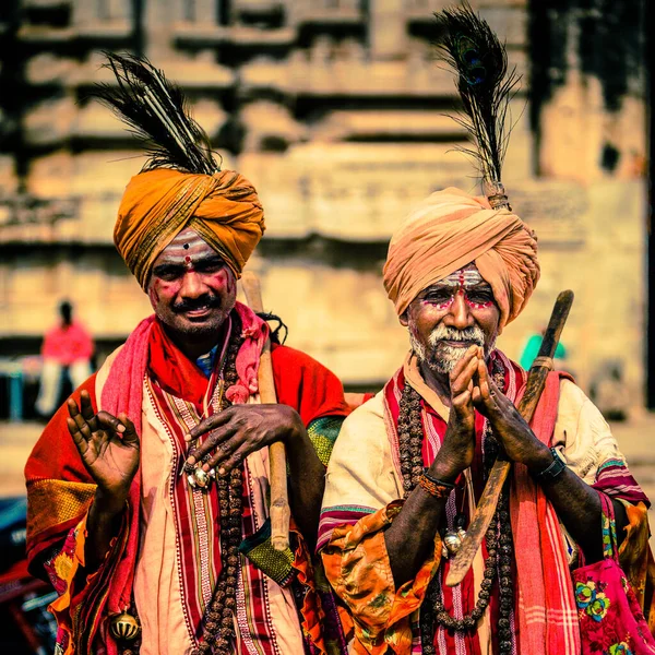 2014年11月11日 インド ハンミ カルナタカ州の活気ある通りと古代寺院 カラフルな人々 India — ストック写真