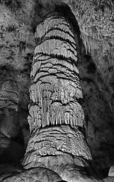 Uma Foto Tons Cinza Carlsbad Caverns Novo México — Fotografia de Stock