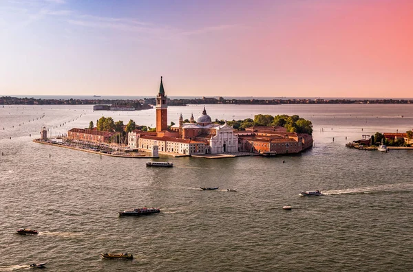 Eine Luftaufnahme Der Insel San Giorgio Maggiore Venedig Italien — Stockfoto