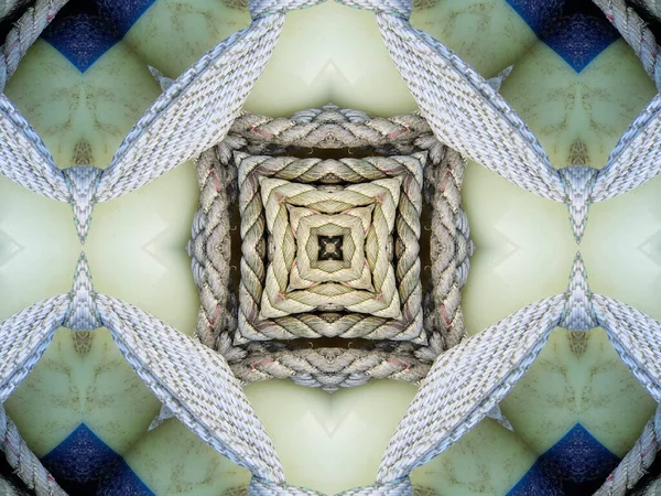 Beautiful Geometric Background Kaleidoscope Rope Cord Patterns Wallpapers — Stock Photo, Image