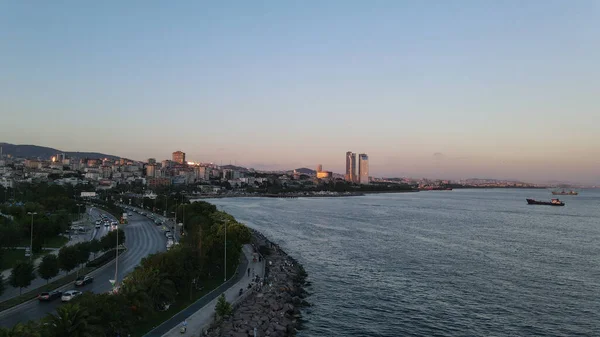 Cidade Costa Mar Durante — Fotografia de Stock