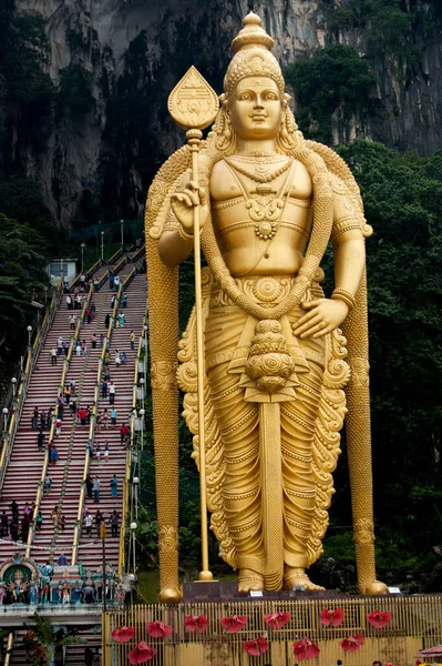 Het Standbeeld Van Kartikeya Murugan Bij Batu Caves Maleisië — Stockfoto