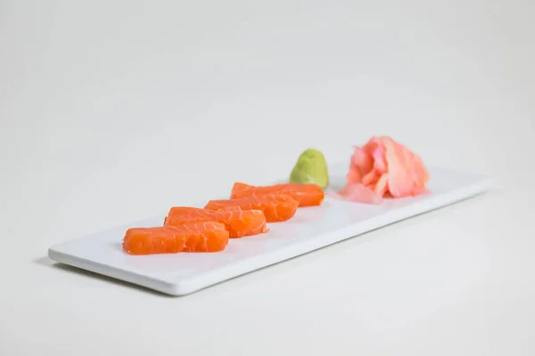 Primo Piano Sushi Gustoso Uno Sfondo Isolato — Foto Stock