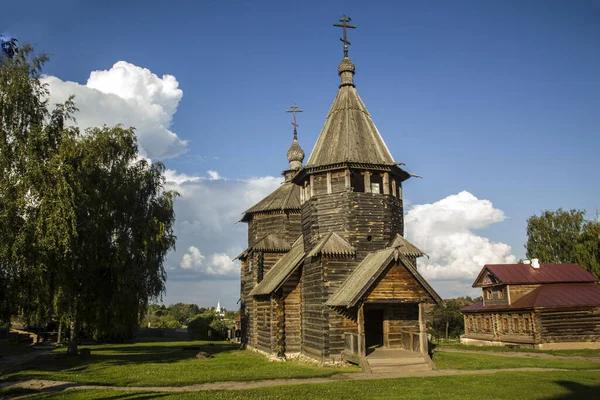 Krásný Záběr Starého Dřevěného Kostela Suzdalu Rusko — Stock fotografie