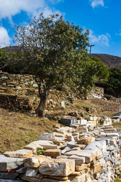 Vertical Shot Excavation Site Kionia Greek Cycladic Island Tinos — Stock Photo, Image