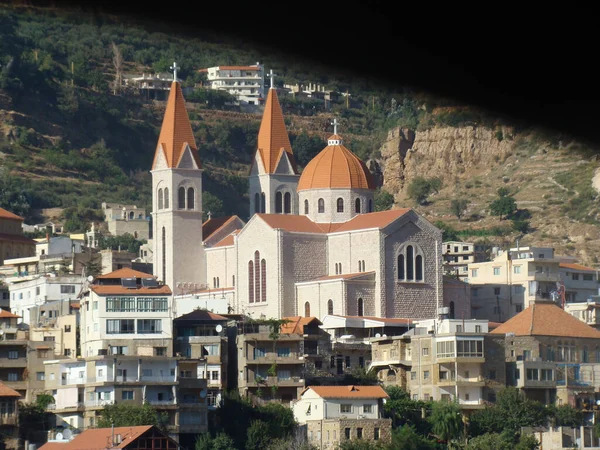 Slunečné Scenérie Historického Města Údolí Kadiša Libanon — Stock fotografie