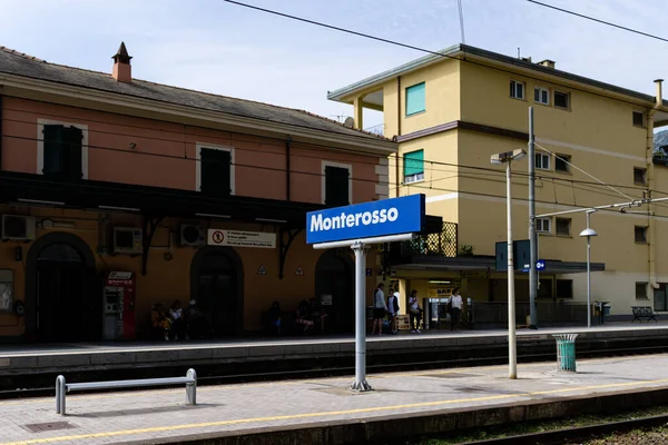 Monterosso Italia Julio 2017 Una Foto Súper Bonita Estación Tren — Foto de Stock