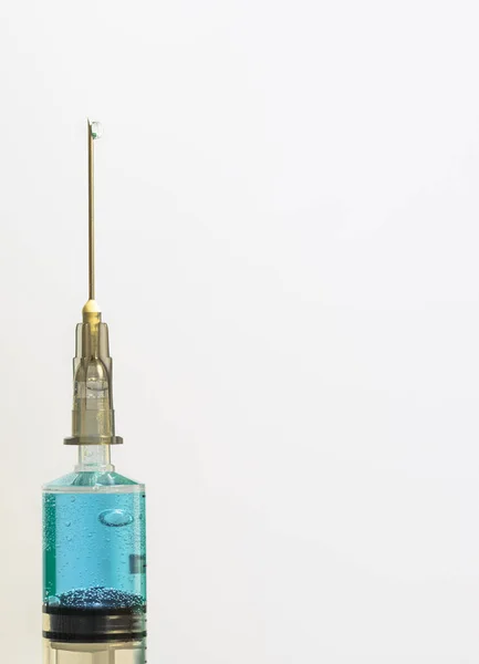 Syringe Met Vaccin Witte Achtergrond — Stockfoto