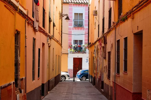 Callejón Edificios Bajo Luz Del Sol Málaga España — Foto de Stock