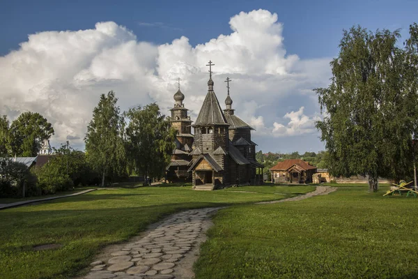Чудовий Знімок Старої Дерев Яної Церкви Суздалі Росія — стокове фото