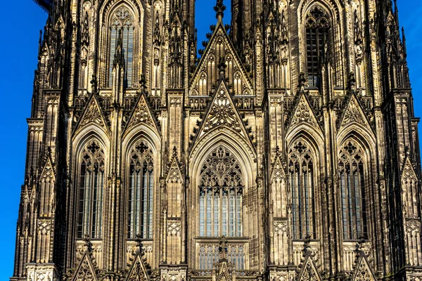 Kolínská Katedrála Pod Slunečním Světlem Modrá Obloha Kolíně Nad Rýnem — Stock fotografie