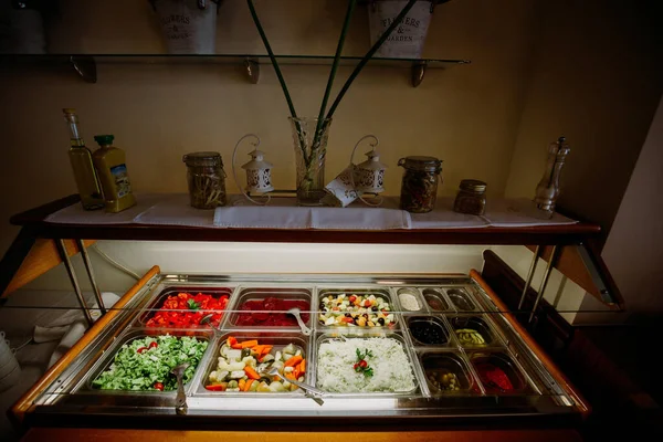 Saboroso Buffet Salada Fresco Restaurante — Fotografia de Stock