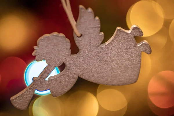 Selective Focus Shot Angle Shaped Christmas Ornament — Stock Photo, Image
