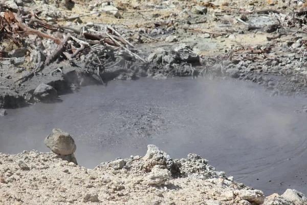 Ένα Πλάνο Του Sulphur Springs Στο Νησί Της Αγίας Λουκίας — Φωτογραφία Αρχείου