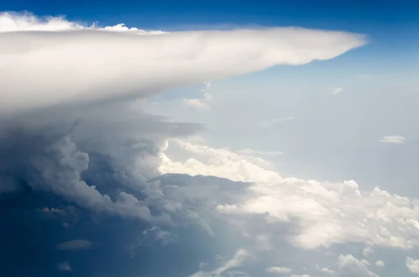 Aerial Shot Magnificently Shaped Clouds Blue Sky — Stock Photo, Image