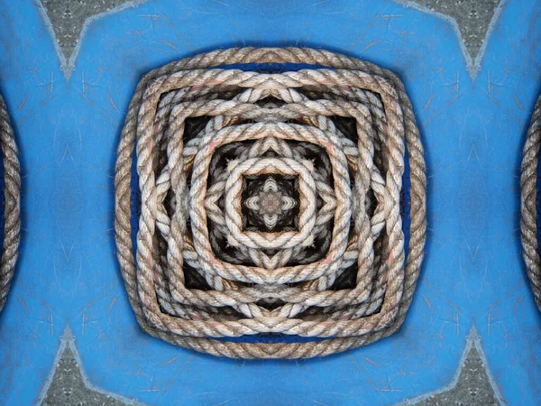 Ein Schöner Geometrischer Hintergrund Mit Kaleidoskop Seil Und Schnurmustern Für — Stockfoto