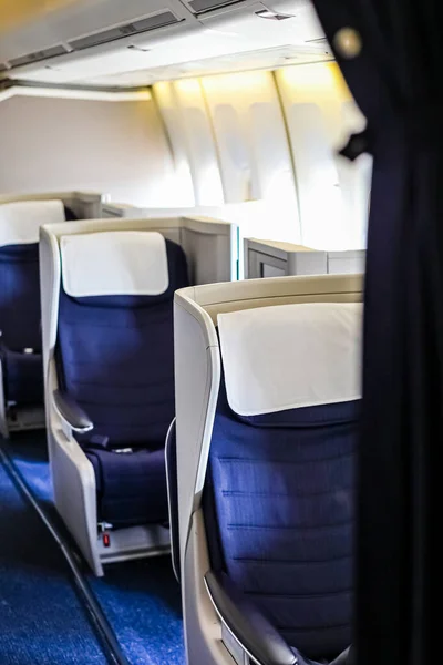 Leere Sitze Der Business Class Auf Dem Flugplan — Stockfoto