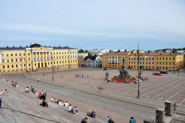 Helsinki Finlandia Novembre 2020 Vista Sulla Piazza Principale Helsinki Piazza — Foto Stock