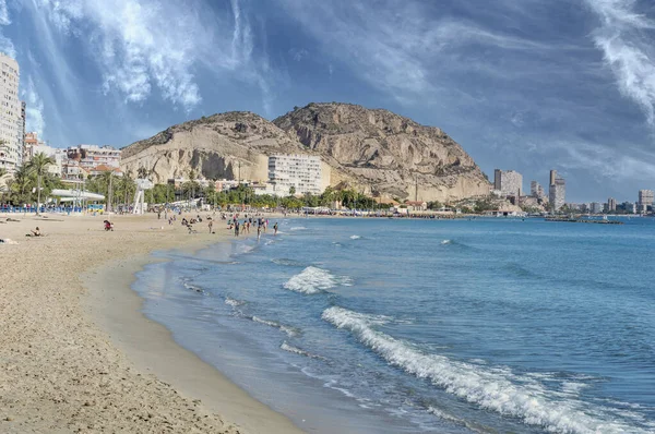 Una Hermosa Foto Vista Desde Playa Postiguet España — Foto de Stock