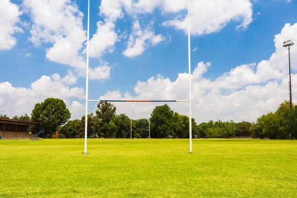 Campo Rugby Vuoto Una Giornata Sole — Foto Stock