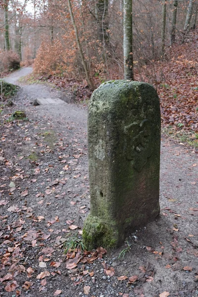 Vertical Shot Old Border Stone Switzerland — Stock Photo, Image