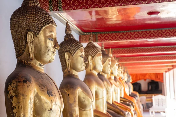 Die Alten Buddha Statuen Einem Tempel Thailand — Stockfoto