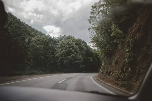 View Car Curved Road — Stock Photo, Image