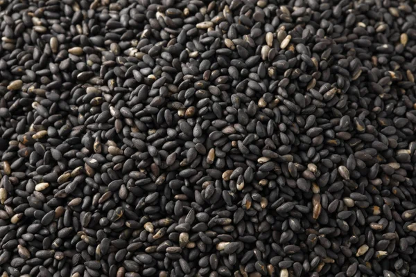 Closeup Shot Heap Black Sesame Seeds — Stock Photo, Image