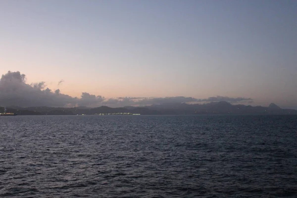 Una Vista Panorámica Del Amanecer Sobre Isla Caribeña Santa Lucía —  Fotos de Stock