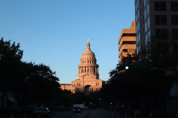 State Capitol Building Emerging Shadows Downtown Austin Texas — Stock Photo, Image