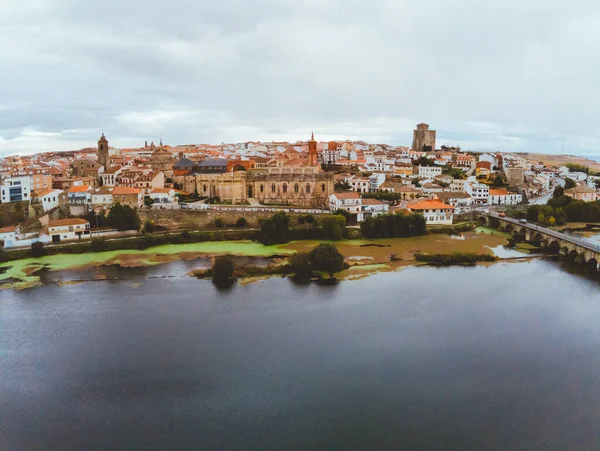 Letecký Snímek Alba Tormes Vesnici Salamanca Španělsko — Stock fotografie