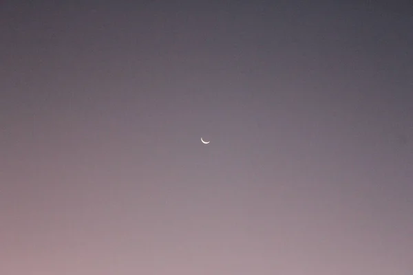 加勒比海岛上黎明时分一轮新月的景象 — 图库照片