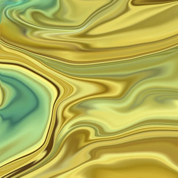 Illustration Gyllene Och Gröna Vågor För Abstrakt Bakgrund — Stockfoto