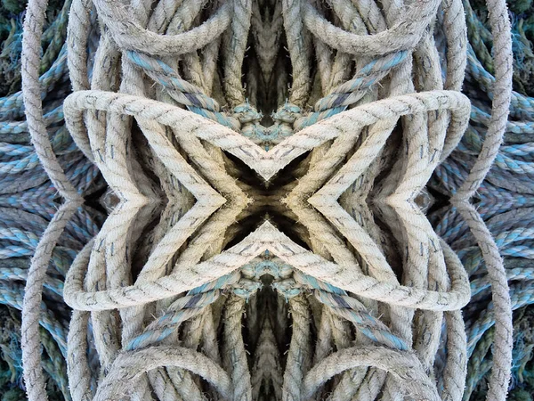 Beautiful Geometric Background Kaleidoscope Rope Cord Patterns Wallpapers — Stock Photo, Image