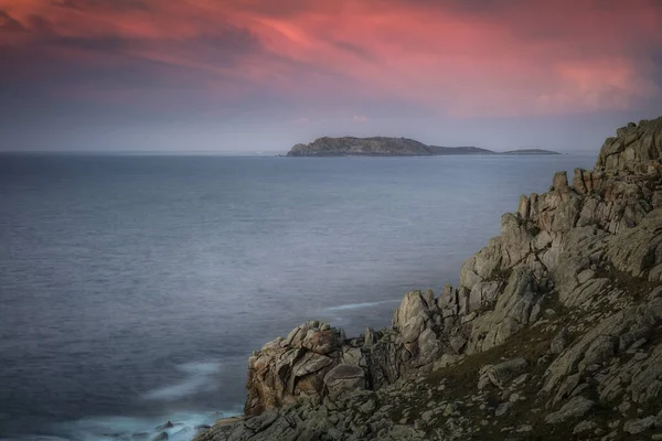 Colpo Ipnotizzante Isole Sisargas Dalla Costa Malpica Galizia Spagna — Foto Stock