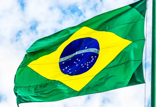 Primer Plano Bandera Brasil — Foto de Stock