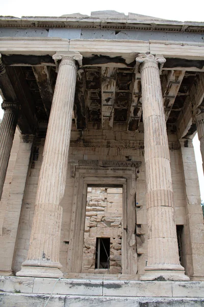 Vertical Shot Pillars Erechtheion Athens Greece — Stock Photo, Image