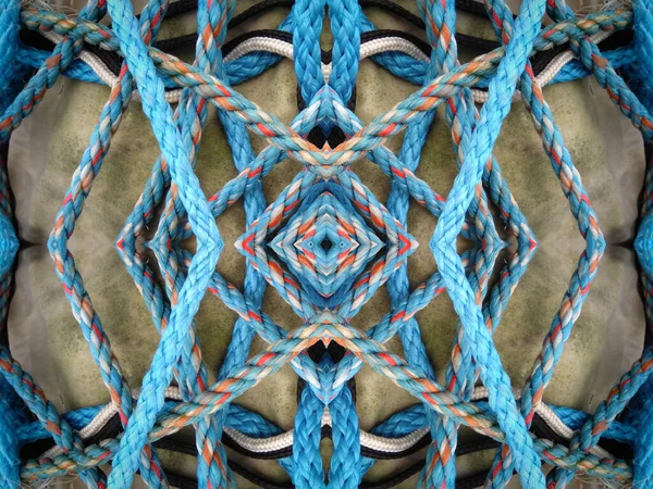 Ein Kaleidoskop Aus Geknüpften Seilen — Stockfoto